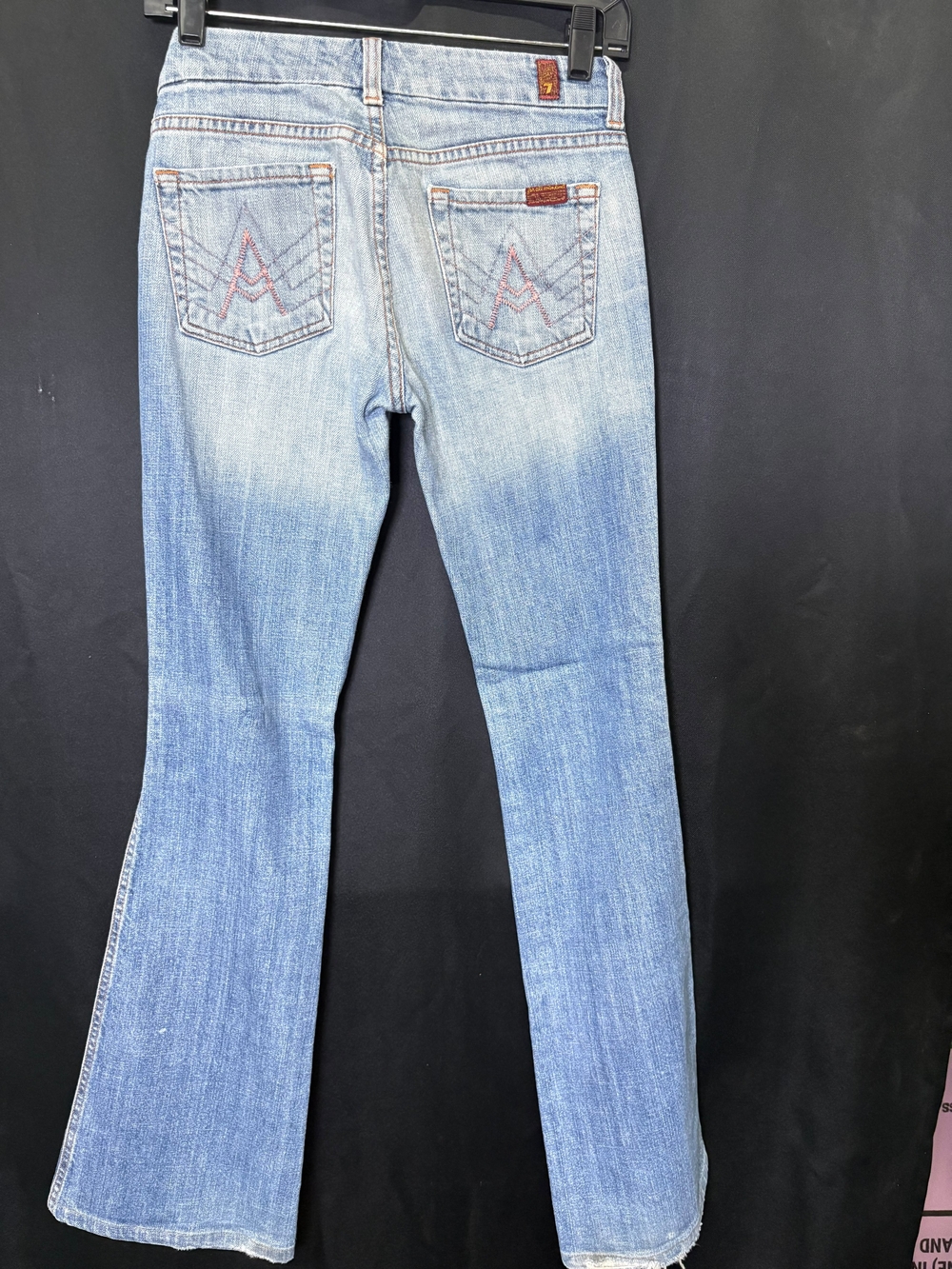Low Rise 7 For All Mankind Light Blue Bootcut Jeans - Picture 3 of 7